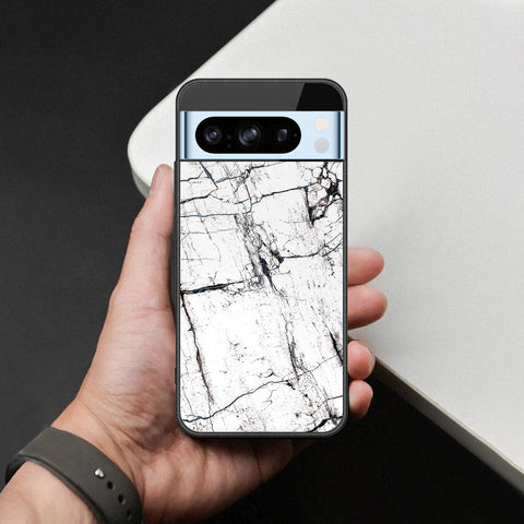Google Pixel 8 Pro Cover - White Marble Series 2 - HQ Ultra Shine Premium Infinity Glass Soft Silicon Borders Case