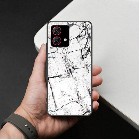 Motorola Moto G84 Cover - White Marble Series 2 - HQ Ultra Shine Premium Infinity Glass Soft Silicon Borders Case
