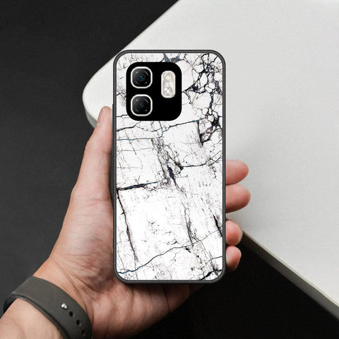 Infinix Smart 9 Cover - White Marble Series 2 - HQ Ultra Shine Premium Infinity Glass Soft Silicon Borders Case