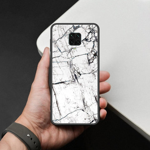 Xiaomi Redmi Note 9S Cover - White Marble Series 2 - HQ Ultra Shine Premium Infinity Glass Soft Silicon Borders Case