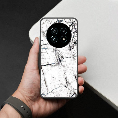 Realme 13 Pro Cover - White Marble Series 2 - HQ Ultra Shine Premium Infinity Glass Soft Silicon Borders Case