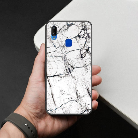 Vivo Y90 Cover - White Marble Series 2 - HQ Ultra Shine Premium Infinity Glass Soft Silicon Borders Case