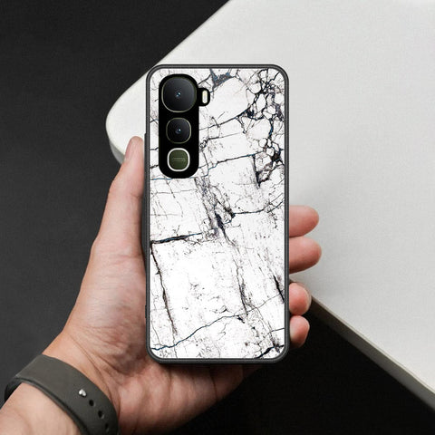 Vivo Y400 Pro Cover - White Marble Series 2 - HQ Ultra Shine Premium Infinity Glass Soft Silicon Borders Case