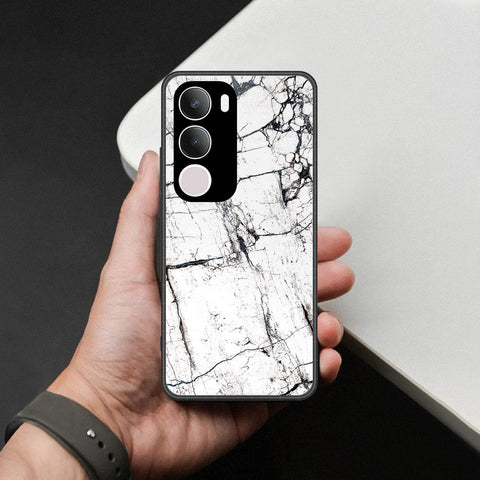 Vivo Y29 5G Cover - White Marble Series 2 - HQ Ultra Shine Premium Infinity Glass Soft Silicon Borders Case