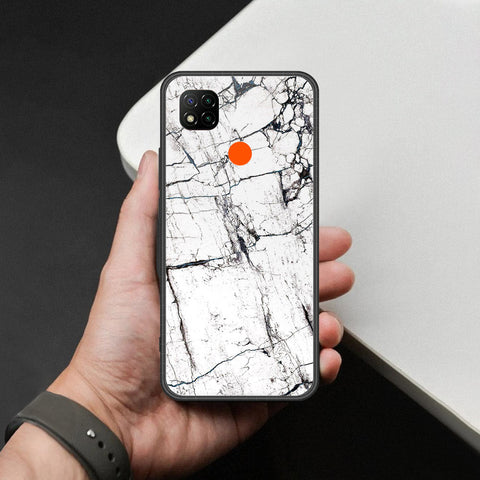 Xiaomi Poco C3 Cover - White Marble Series 2 - HQ Ultra Shine Premium Infinity Glass Soft Silicon Borders Case