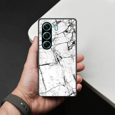 Tecno Camon 40 Pro 5G Cover - White Marble Series 2 - HQ Ultra Shine Premium Infinity Glass Soft Silicon Borders Case