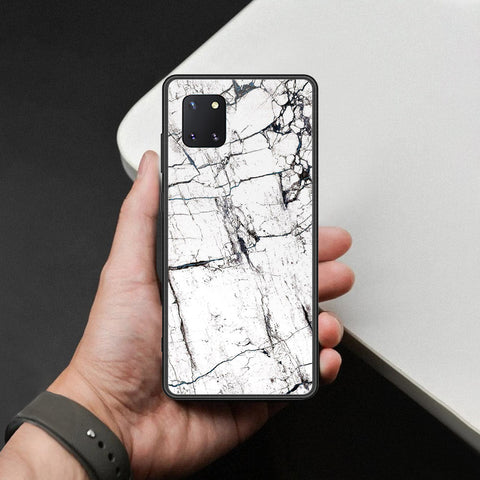 Samsung Galaxy M60S Cover - White Marble Series 2 - HQ Ultra Shine Premium Infinity Glass Soft Silicon Borders Case