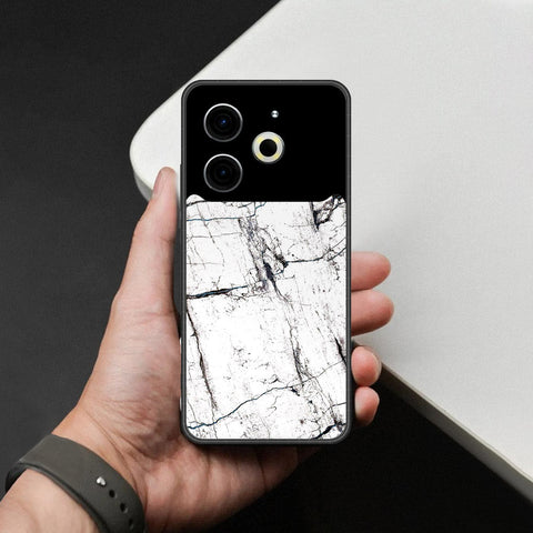 Tecno Pova 6 Pro Cover - White Marble Series 2 - HQ Ultra Shine Premium Infinity Glass Soft Silicon Borders Case