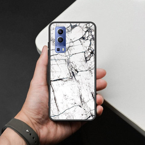 Vivo Y52 5G Cover - White Marble Series 2 - HQ Ultra Shine Premium Infinity Glass Soft Silicon Borders Case