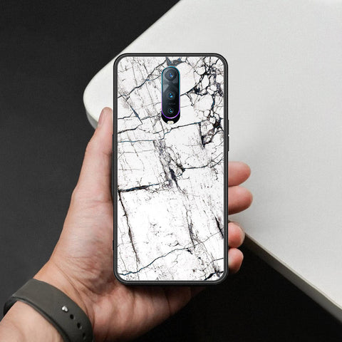 Oppo R17 Pro Cover - White Marble Series 2 - HQ Ultra Shine Premium Infinity Glass Soft Silicon Borders Case