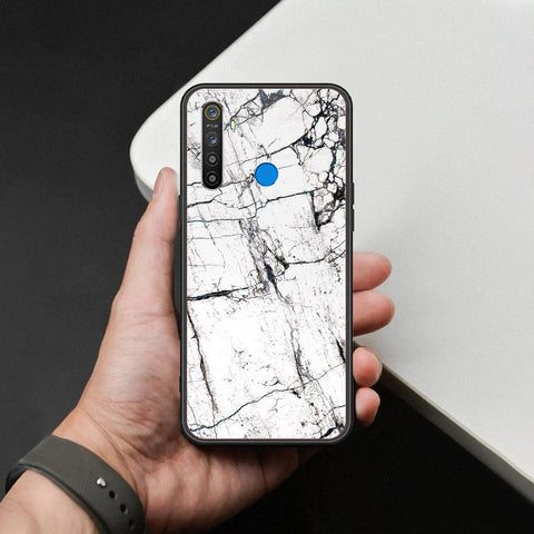 Realme Narzo 10A Cover - White Marble Series 2 - HQ Ultra Shine Premium Infinity Glass Soft Silicon Borders Case