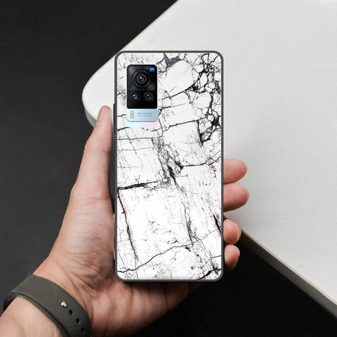 Vivo X60 Pro Cover - White Marble Series 2 - HQ Ultra Shine Premium Infinity Glass Soft Silicon Borders Case
