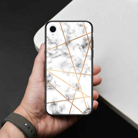 iPhone XR - White Marble Series 2 - HQ Ultra Shine Premium Infinity Glass Soft Silicon Borders Case