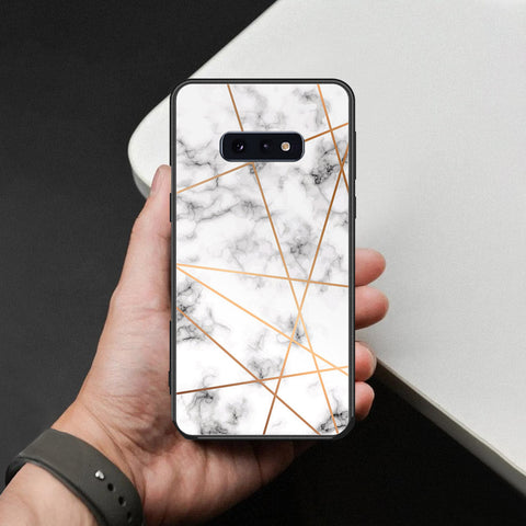 Samsung Galaxy S10e Cover - White Marble Series 2 - HQ Ultra Shine Premium Infinity Glass Soft Silicon Borders Case