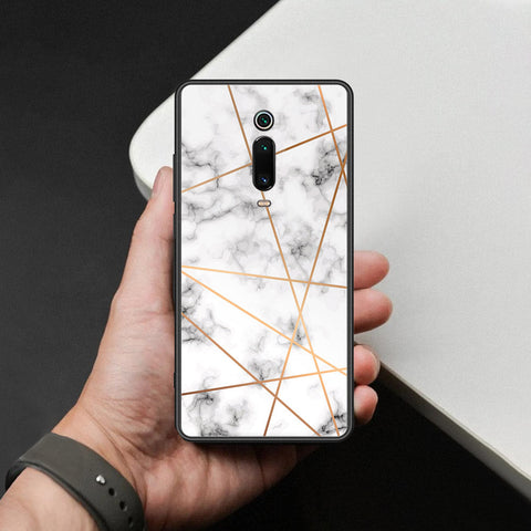 Xiaomi Mi 9T Pro Cover - White Marble Series 2 - HQ Ultra Shine Premium Infinity Glass Soft Silicon Borders Case
