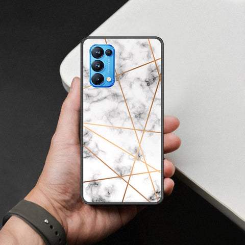 Oppo Reno 5 Pro 5G Cover - White Marble Series 2 - HQ Ultra Shine Premium Infinity Glass Soft Silicon Borders Case