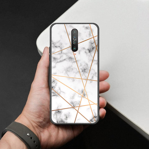 Xiaomi Redmi K30 Cover - White Marble Series 2 - HQ Ultra Shine Premium Infinity Glass Soft Silicon Borders Case