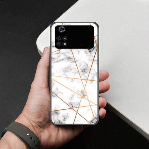 Xiaomi Poco M4 Pro Cover - White Marble Series 2 - HQ Ultra Shine Premium Infinity Glass Soft Silicon Borders Case