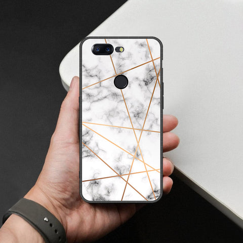 OnePlus 5T Cover - White Marble Series 2 - HQ Ultra Shine Premium Infinity Glass Soft Silicon Borders Case