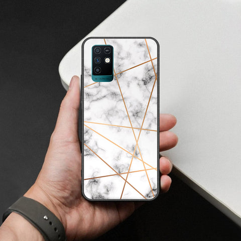 Infinix Note 10 Cover - White Marble Series 2 - HQ Ultra Shine Premium Infinity Glass Soft Silicon Borders Case