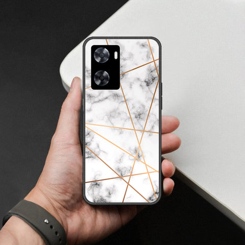 Oppo A77s Cover - White Marble Series 2 - HQ Ultra Shine Premium Infinity Glass Soft Silicon Borders Case