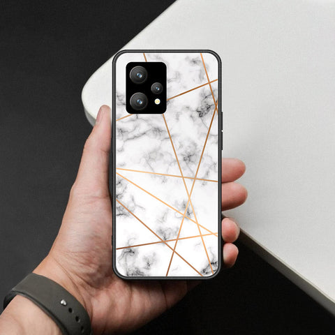 Realme 9 4G Cover - White Marble Series 2 - HQ Ultra Shine Premium Infinity Glass Soft Silicon Borders Case