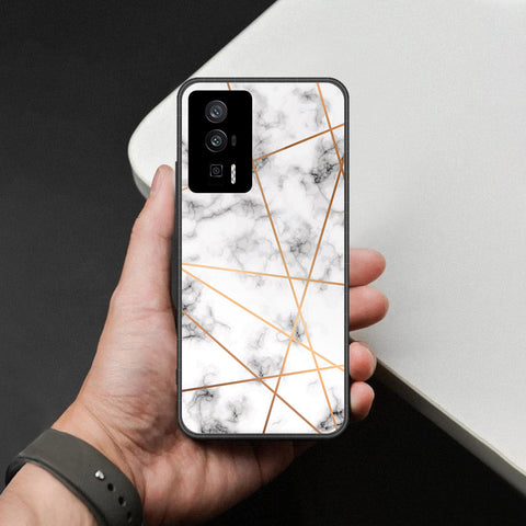 Xiaomi Redmi K60 Cover - White Marble Series 2 - HQ Ultra Shine Premium Infinity Glass Soft Silicon Borders Case