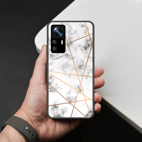 Xiaomi 12 Cover - White Marble Series 2 - HQ Ultra Shine Premium Infinity Glass Soft Silicon Borders Case