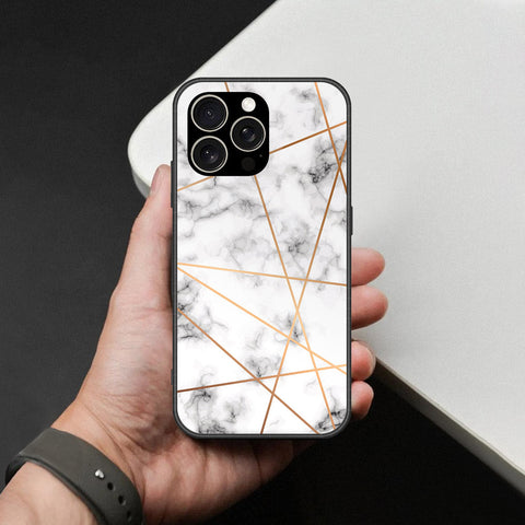 IPhone 15 Pro Max Cover - White Marble Series 2 - HQ Ultra Shine Premium Infinity Glass Soft Silicon Borders Case