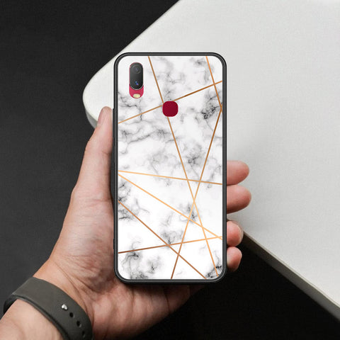 Vivo Y11 2019 Cover - White Marble Series 2 - HQ Ultra Shine Premium Infinity Glass Soft Silicon Borders Case