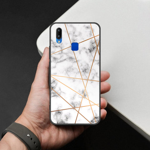 Vivo Y91i Cover - White Marble Series 2 - HQ Ultra Shine Premium Infinity Glass Soft Silicon Borders Case