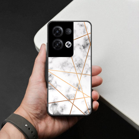 Oppo Reno 8 Pro Plus Cover - White Marble Series 2 - HQ Ultra Shine Premium Infinity Glass Soft Silicon Borders Case