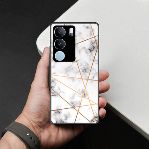 Vivo S17 Pro Cover - White Marble Series 2 - HQ Ultra Shine Premium Infinity Glass Soft Silicon Borders Case