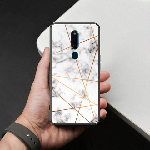 Oppo R19 Cover - White Marble Series 2 - HQ Ultra Shine Premium Infinity Glass Soft Silicon Borders Case