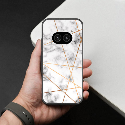 Nothing Phone 2a Cover - White Marble Series 2 - HQ Ultra Shine Premium Infinity Glass Soft Silicon Borders Case