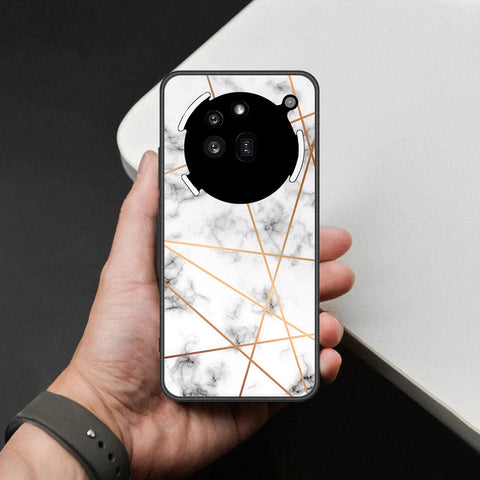 Nothing Phone 3a Pro Cover - White Marble Series 2 - HQ Ultra Shine Premium Infinity Glass Soft Silicon Borders Case