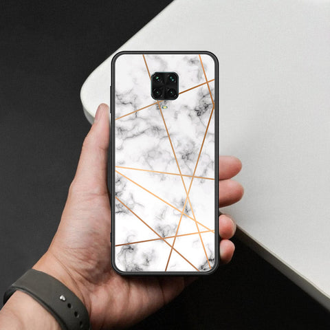 Xiaomi Redmi Note 9S Cover - White Marble Series 2 - HQ Ultra Shine Premium Infinity Glass Soft Silicon Borders Case