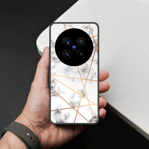 Vivo X200 Pro Cover - White Marble Series 2 - HQ Ultra Shine Premium Infinity Glass Soft Silicon Borders Case