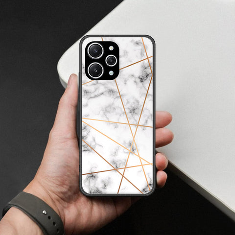 Xiaomi Redmi Note 12R Cover - White Marble Series 2 - HQ Ultra Shine Premium Infinity Glass Soft Silicon Borders Case