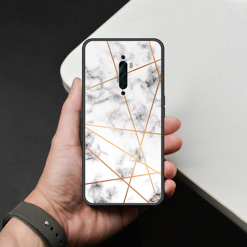 Oppo Reno 2Z Cover - White Marble Series 2 - HQ Ultra Shine Premium Infinity Glass Soft Silicon Borders Case