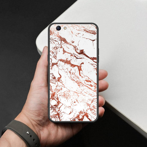 Oppo F3 Plus Cover - White Marble Series 2 - HQ Ultra Shine Premium Infinity Glass Soft Silicon Borders Case
