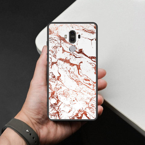 Huawei Mate 9 Cover - White Marble Series 2 - HQ Ultra Shine Premium Infinity Glass Soft Silicon Borders Case