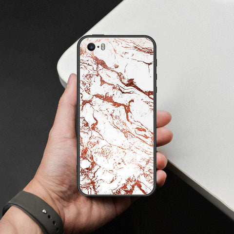 iPhone SE / 5s / 5 - White Marble Series 2 - HQ Ultra Shine Premium Infinity Glass Soft Silicon Borders Case