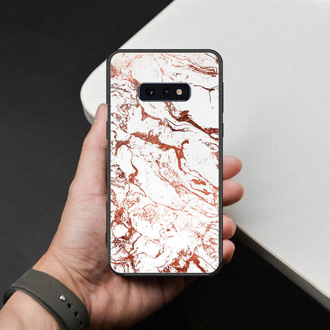 Samsung Galaxy S10e Cover - White Marble Series 2 - HQ Ultra Shine Premium Infinity Glass Soft Silicon Borders Case