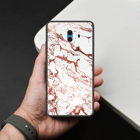 Huawei Mate 10 Cover - White Marble Series 2 - HQ Ultra Shine Premium Infinity Glass Soft Silicon Borders Case