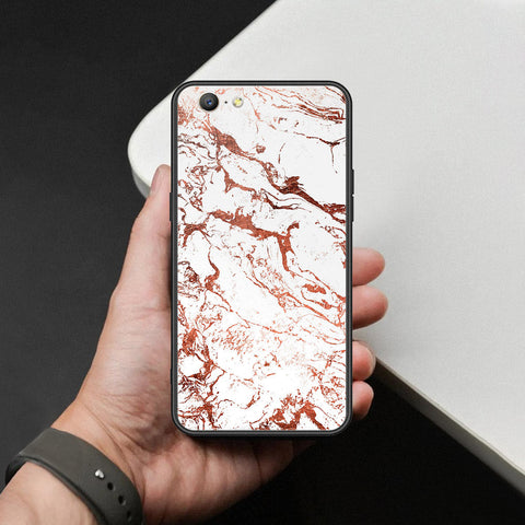 Oppo A39 Cover - White Marble Series 2 - HQ Ultra Shine Premium Infinity Glass Soft Silicon Borders Case