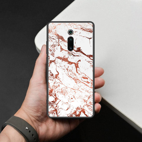 Xiaomi Mi 9T Pro Cover - White Marble Series 2 - HQ Ultra Shine Premium Infinity Glass Soft Silicon Borders Case
