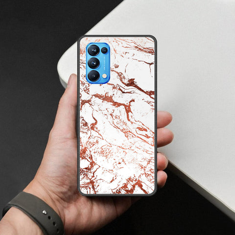 Oppo Reno 5 Pro 5G Cover - White Marble Series 2 - HQ Ultra Shine Premium Infinity Glass Soft Silicon Borders Case