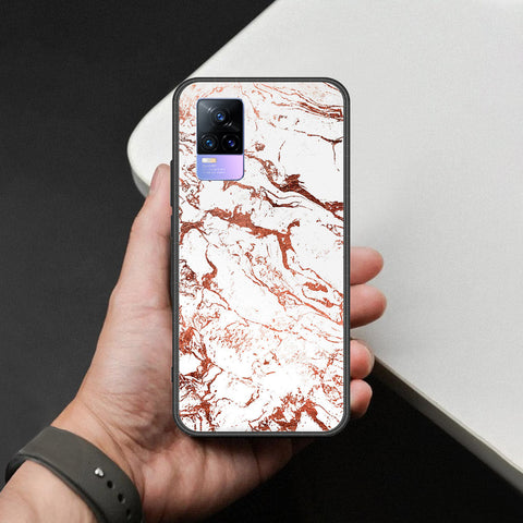 Vivo Y73 Cover - White Marble Series 2 - HQ Ultra Shine Premium Infinity Glass Soft Silicon Borders Case