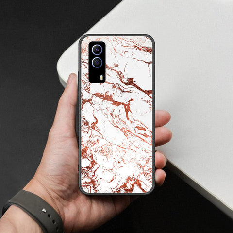 Vivo Y53s Cover - White Marble Series 2 - HQ Ultra Shine Premium Infinity Glass Soft Silicon Borders Case
